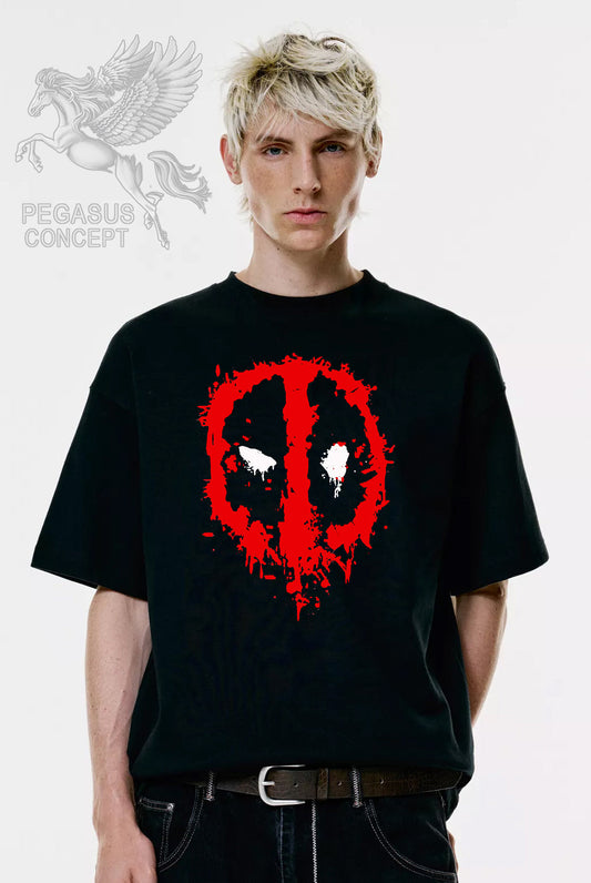 Μπλούζα μακό Premium ποιότητας σε χρώμα μαύρο με τύπωμα Deadpool