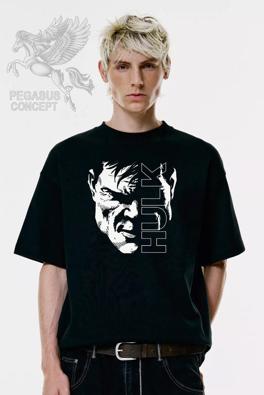 Μπλούζα μακό Premium ποιότητας σε χρώμα μαύρο με τύπωμα Hulk