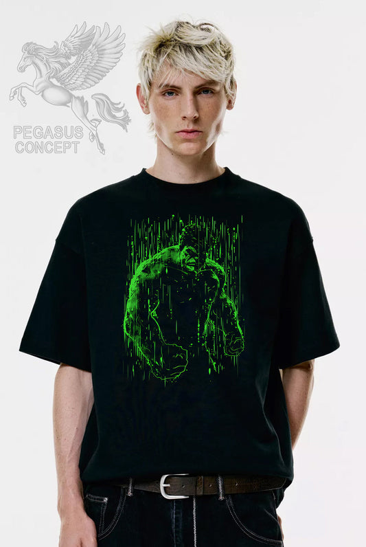 Μπλούζα μακό Premium ποιότητας σε χρώμα μαύρο με τύπωμα Hulk