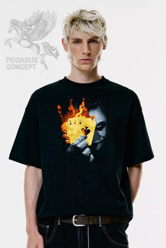 Μπλούζα μακό Premium ποιότητας σε χρώμα μαύρο με τύπωμα Joker