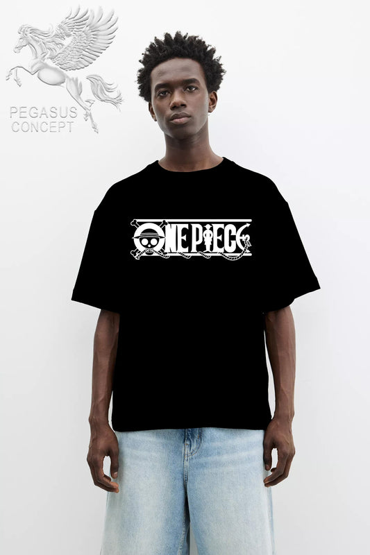 Μπλούζα μακό Premium ποιότητας σε χρώμα μαύρο με τύπωμα One Piece