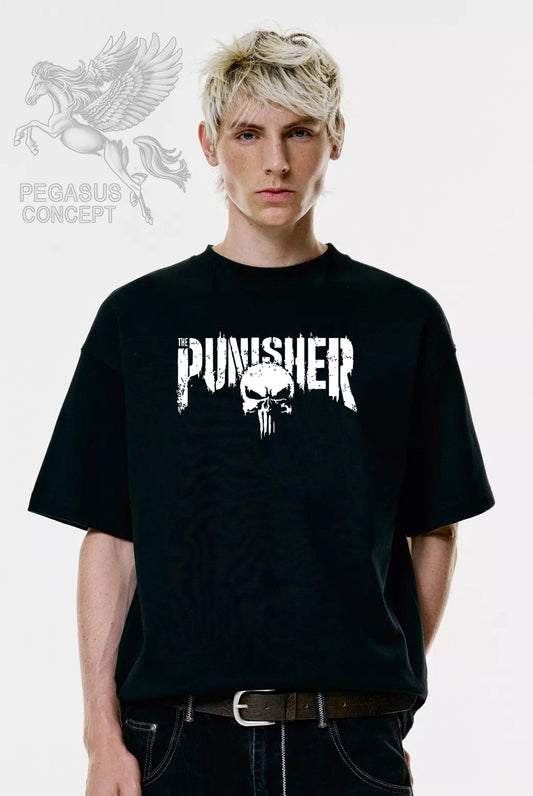 Μπλούζα μακό Premium ποιότητας σε χρώμα μαύρο με τύπωμα Punisher