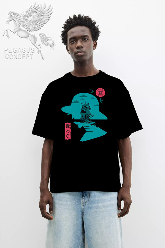 Μπλούζα μακό Premium ποιότητας σε χρώμα μαύρο με τύπωμα One Piece