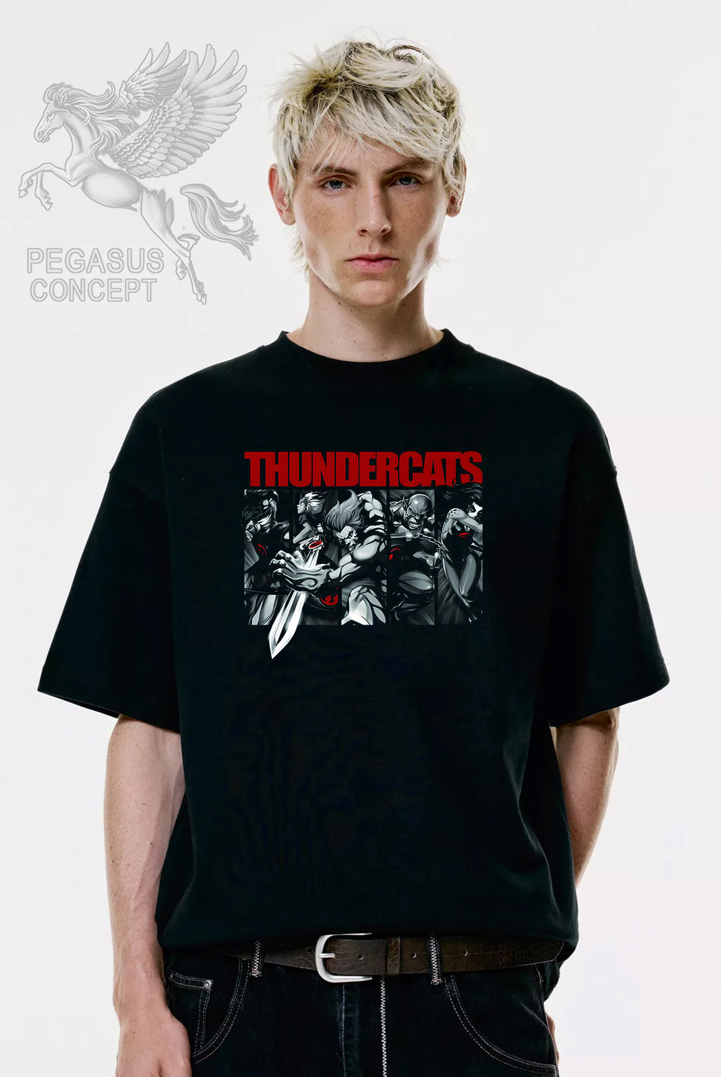 Μπλούζα μακό Premium ποιότητας σε χρώμα μαύρο με τύπωμα Thundercats