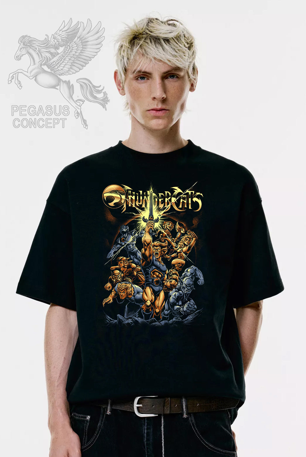 Μπλούζα μακό Premium ποιότητας σε χρώμα μαύρο με τύπωμα Thundercats