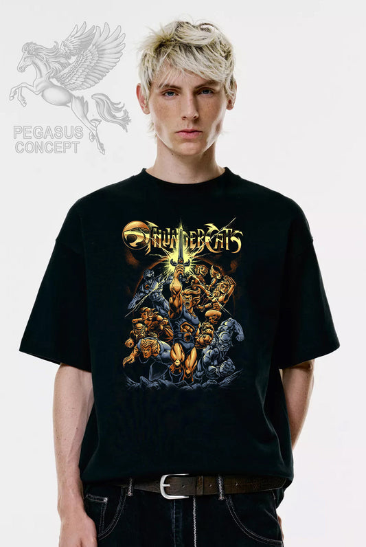 Μπλούζα μακό Premium ποιότητας σε χρώμα μαύρο με τύπωμα Thundercats