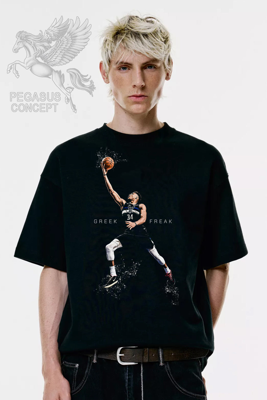 Μπλούζα μακό Premium ποιότητας σε χρώμα μαύρο με τύπωμα Greek Freak