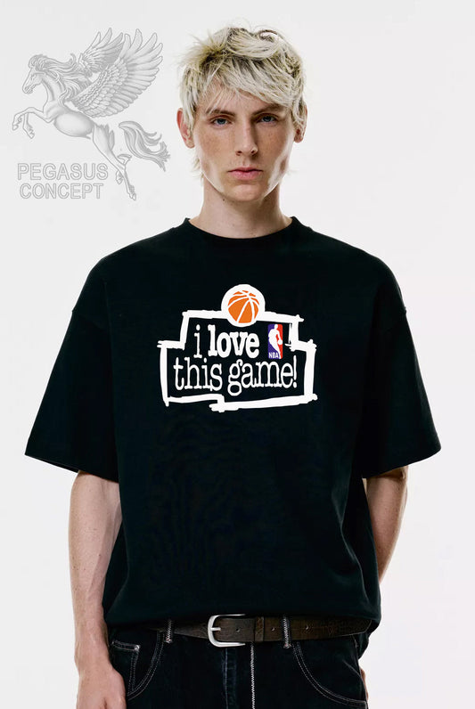 Μπλούζα μακό Premium ποιότητας σε χρώμα μαύρο με τύπωμα NBA I love this Game