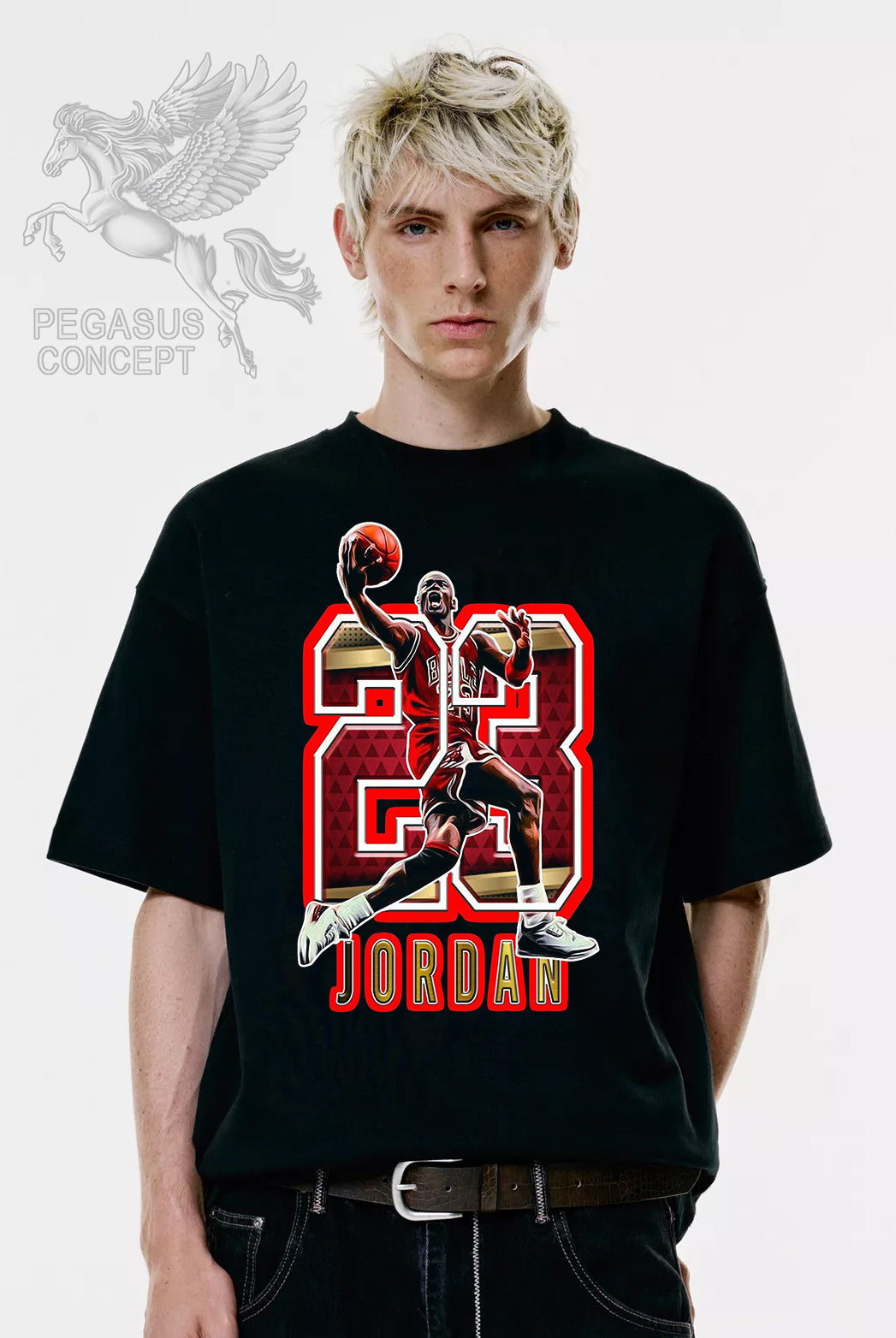 Μπλούζα μακό Premium ποιότητας σε χρώμα μαύρο με τύπωμα Michael Jordan