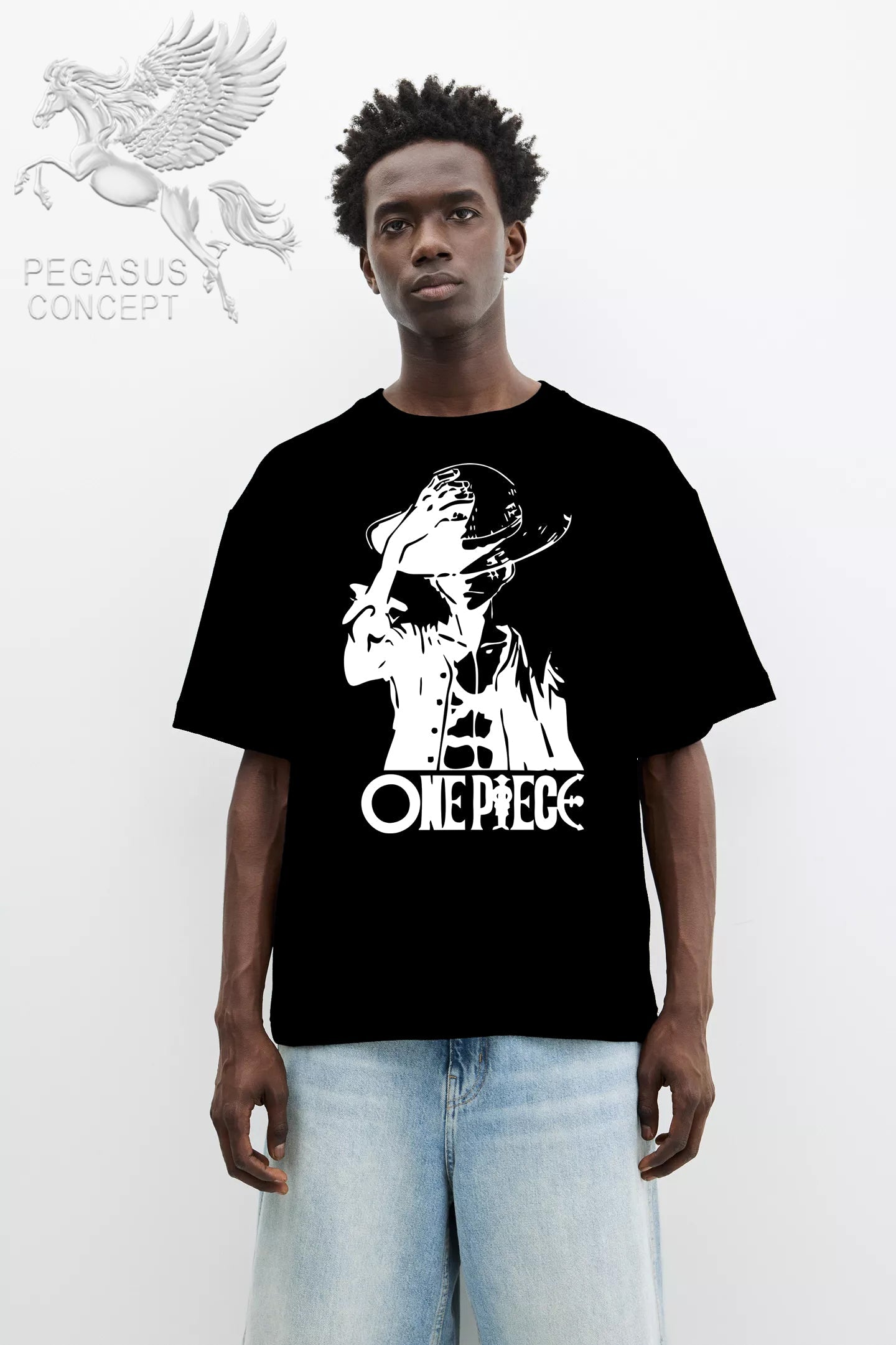 Μπλούζα μακό Premium ποιότητας σε χρώμα μαύρο με τύπωμα One Piece