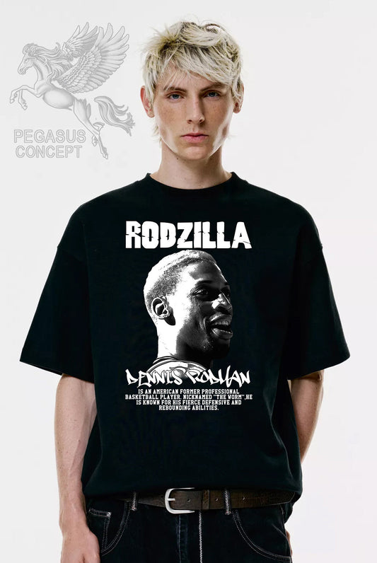 Μπλούζα μακό Premium ποιότητας σε χρώμα μαύρο με τύπωμα Rodman