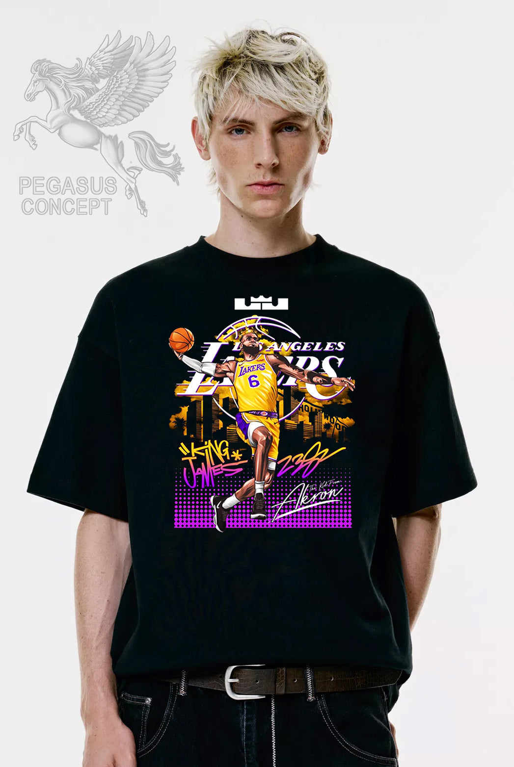 Μπλούζα μακό Premium ποιότητας σε χρώμα μαύρο με τύπωμα Lebron James