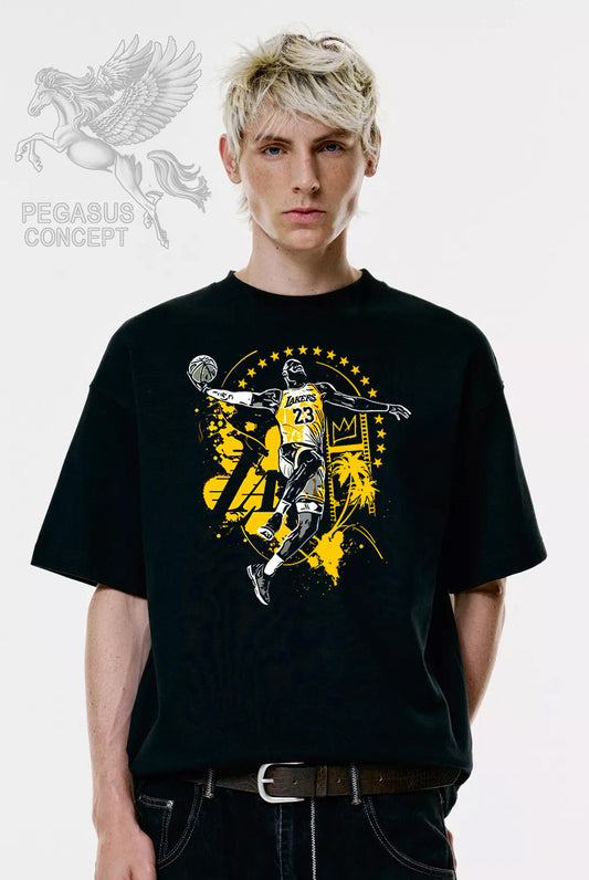 Μπλούζα μακό Premium ποιότητας σε χρώμα μαύρο με τύπωμα Lebron James