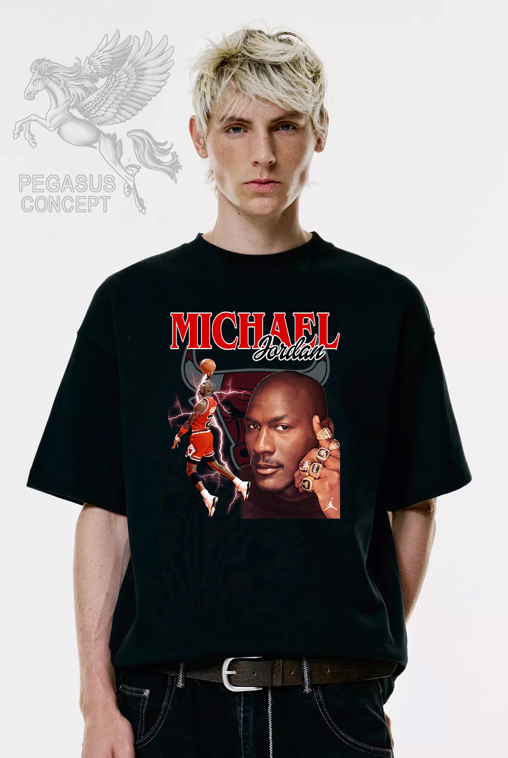 Μπλούζα μακό Premium ποιότητας σε χρώμα μαύρο με τύπωμα Michael Jackson