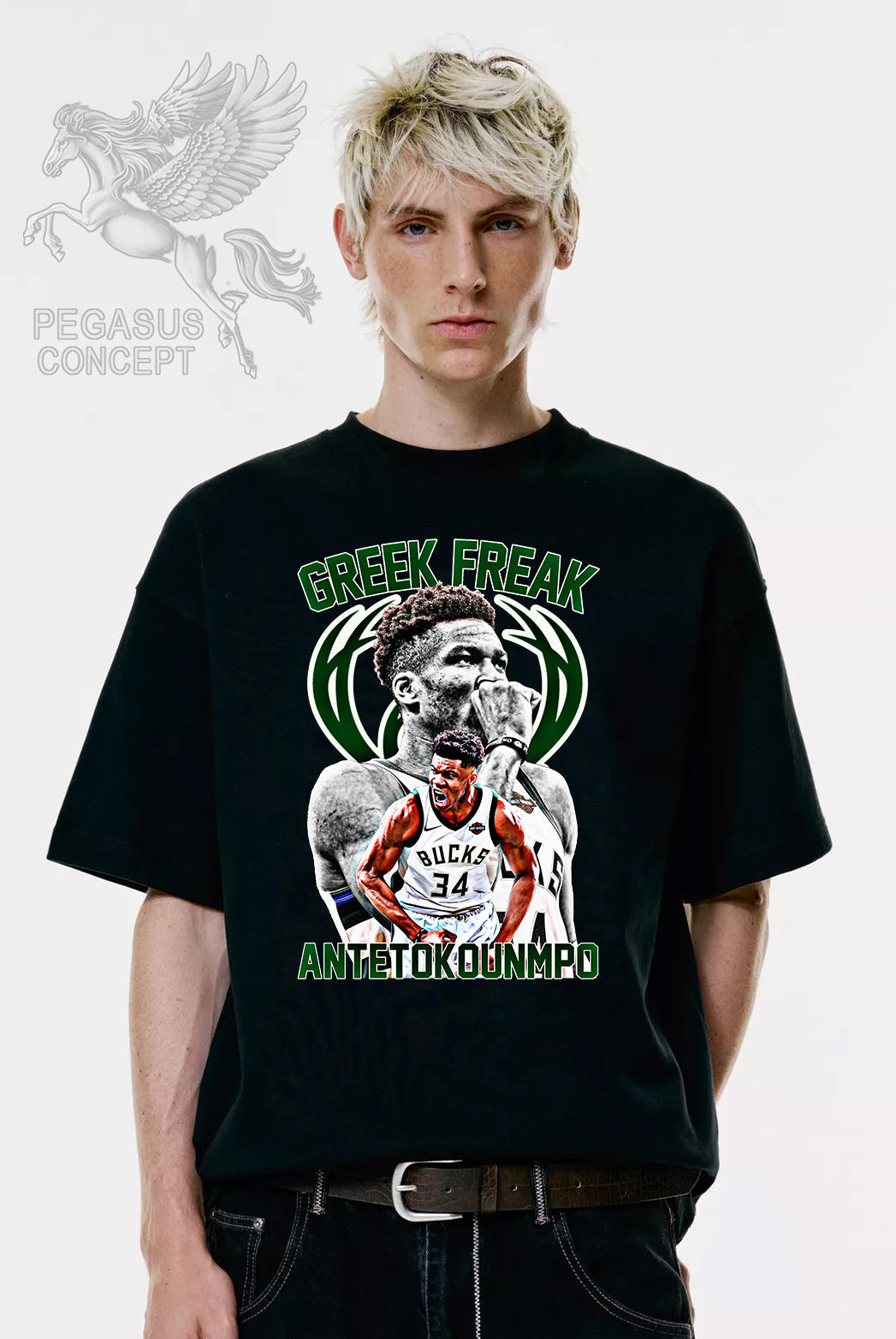 Μπλούζα μακό Premium ποιότητας σε χρώμα μαύρο με τύπωμα Greek Freak