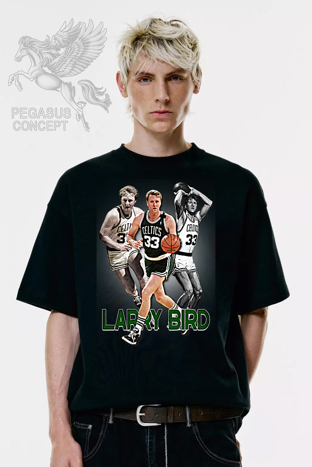 Μπλούζα μακό Premium ποιότητας σε χρώμα μαύρο με τύπωμα Lary Bird