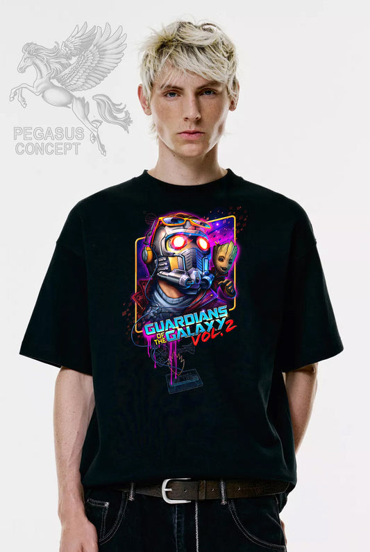 Μπλούζα μακό Premium ποιότητας σε χρώμα μαύρο με τύπωμα Gurdians of the Galaxy