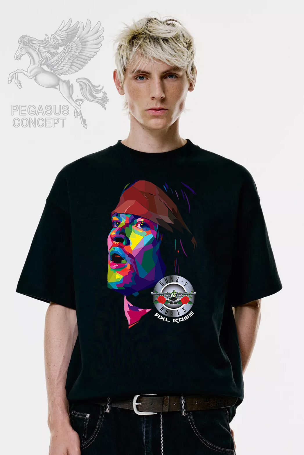 Μπλούζα μακό Premium ποιότητας σε χρώμα μαύρο με τύπωμα Guns N'Roses - Axel Rose