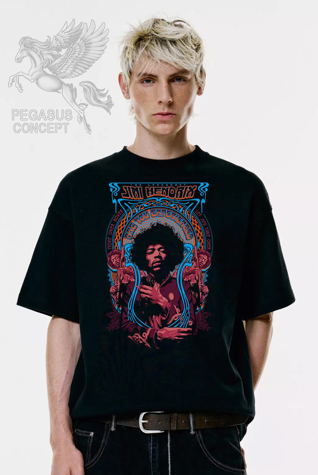 Μπλούζα μακό Premium ποιότητας σε χρώμα μαύρο με τύπωμα Jimy Hendrix