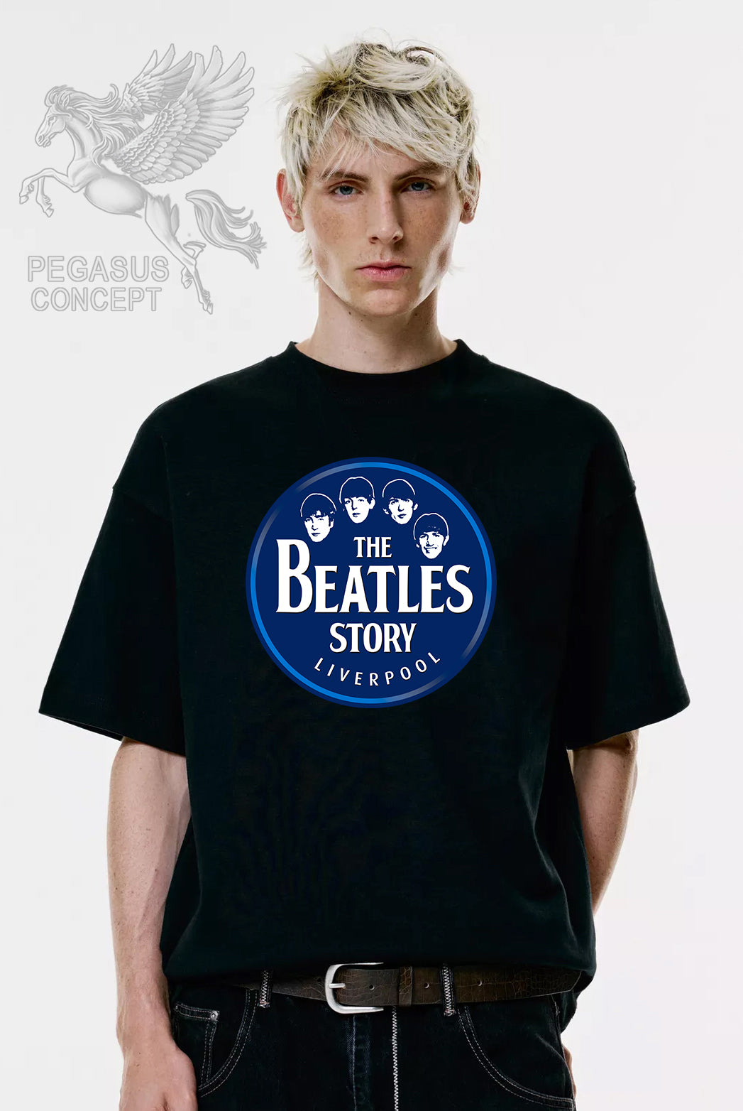 Μπλούζα μακό Premium ποιότητας σε χρώμα μαύρο με τύπωμα The Beatles