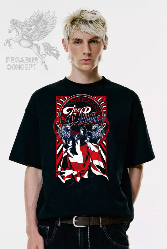 Μπλούζα μακό Premium ποιότητας σε χρώμα μαύρο με τύπωμα The Who