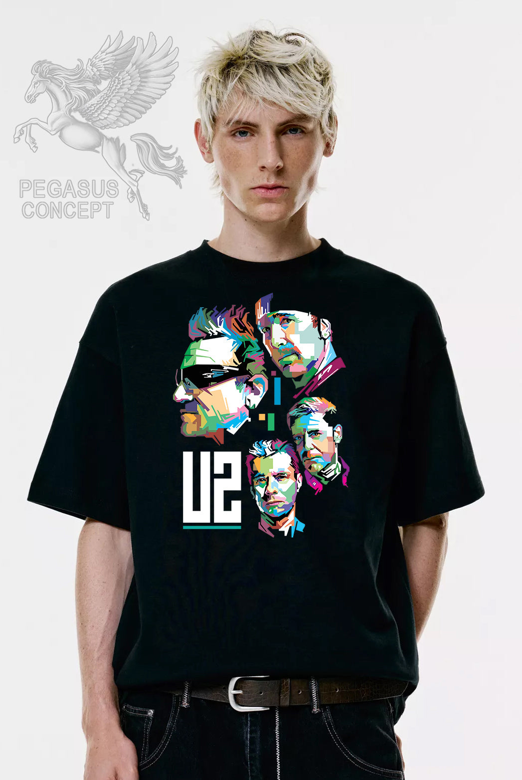 Μπλούζα μακό Premium ποιότητας σε χρώμα μαύρο με τύπωμα U2