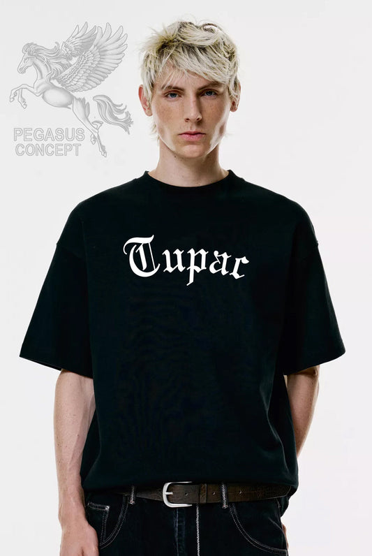 Μπλούζα μακό Premium ποιότητας σε χρώμα μαύρο με τύπωμα Tupac