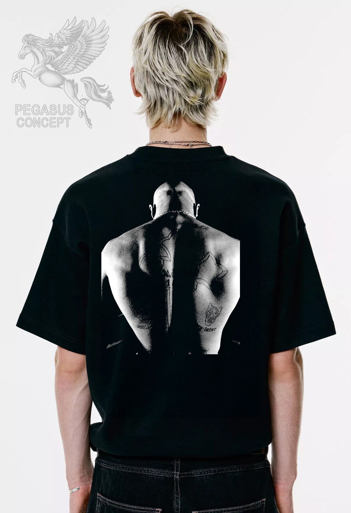 Μπλούζα μακό Premium ποιότητας σε χρώμα μαύρο με τύπωμα Tupac