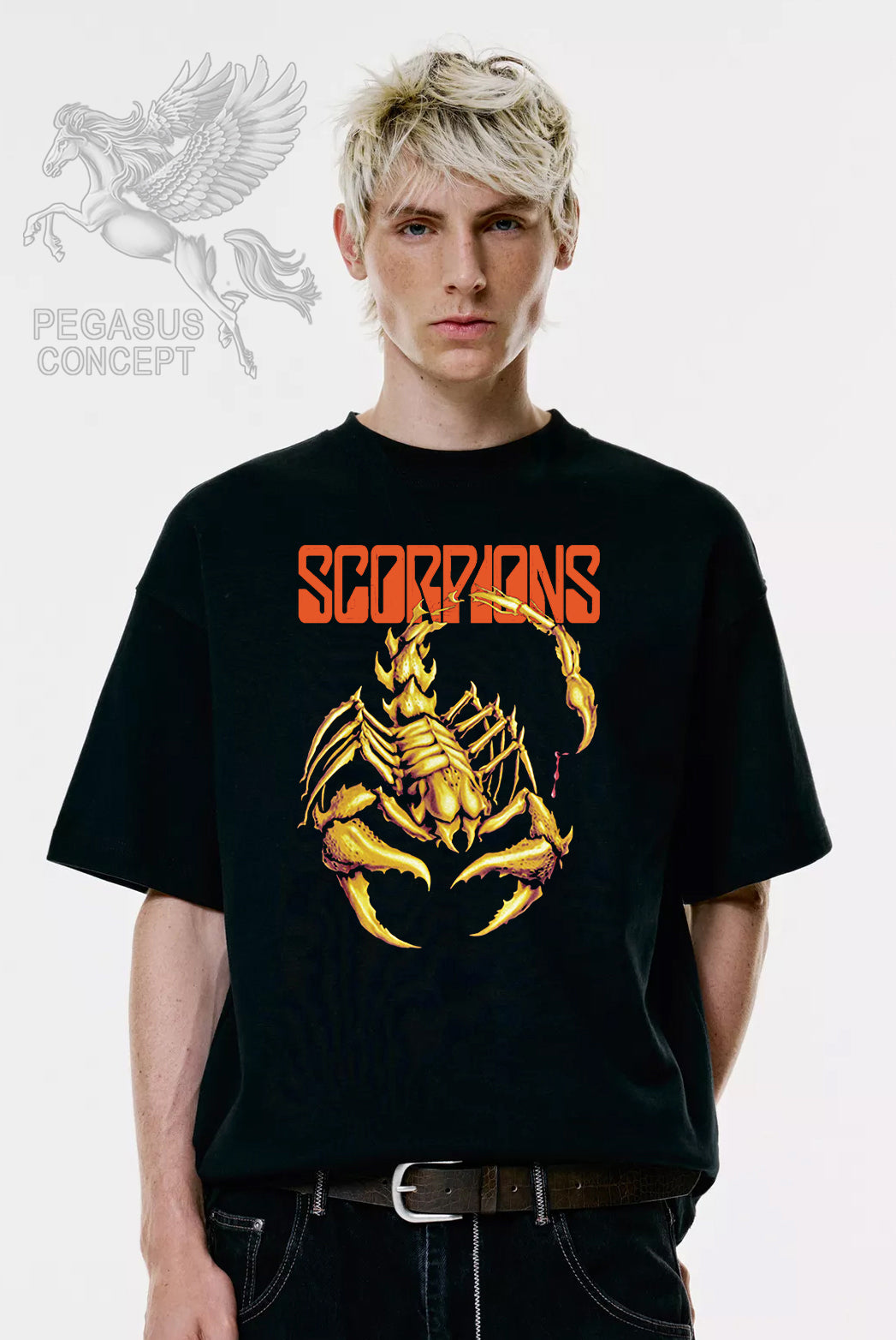 Μπλούζα μακό Premium ποιότητας σε χρώμα μαύρο με τύπωμα Scorpions