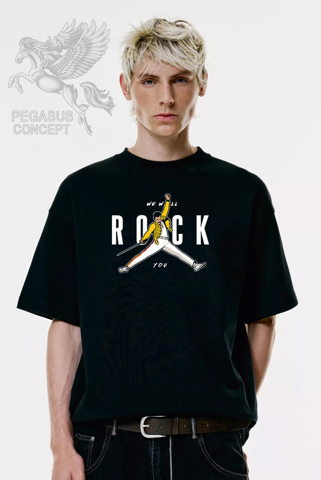 Μπλούζα μακό Premium ποιότητας σε χρώμα μαύρο με τύπωμα Freddy Mercury - The Queen