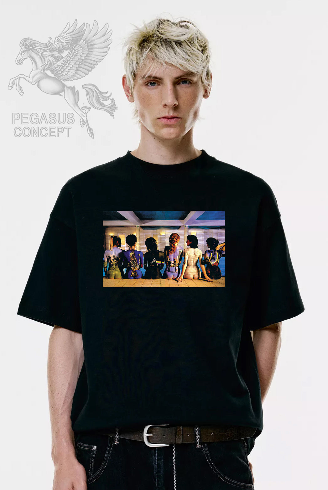 Μπλούζα μακό Premium ποιότητας σε χρώμα μαύρο με τύπωμα Pink Floyd Cover