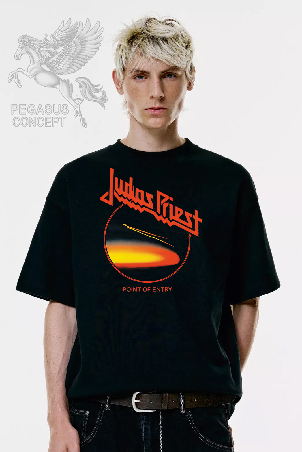 Μπλούζα μακό Premium ποιότητας σε χρώμα μαύρο με τύπωμα Judas Priest