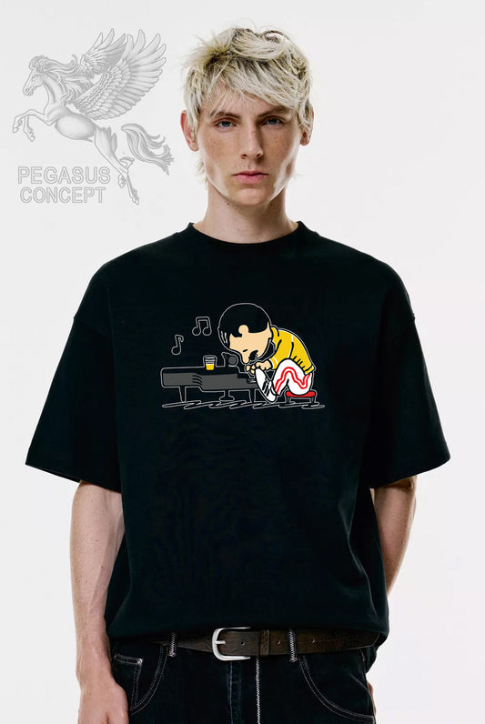 Μπλούζα μακό Premium ποιότητας σε χρώμα μαύρο με τύπωμα Guns N'Roses