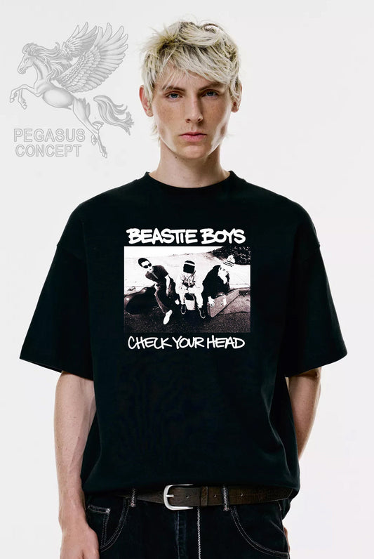 Μπλούζα μακό Premium ποιότητας σε χρώμα μαύρο με τύπωμα Beastie Boys