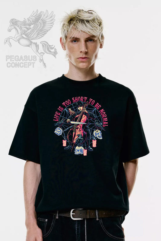 Μπλούζα μακό Premium ποιότητας σε χρώμα μαύρο με τύπωμα Wednesday