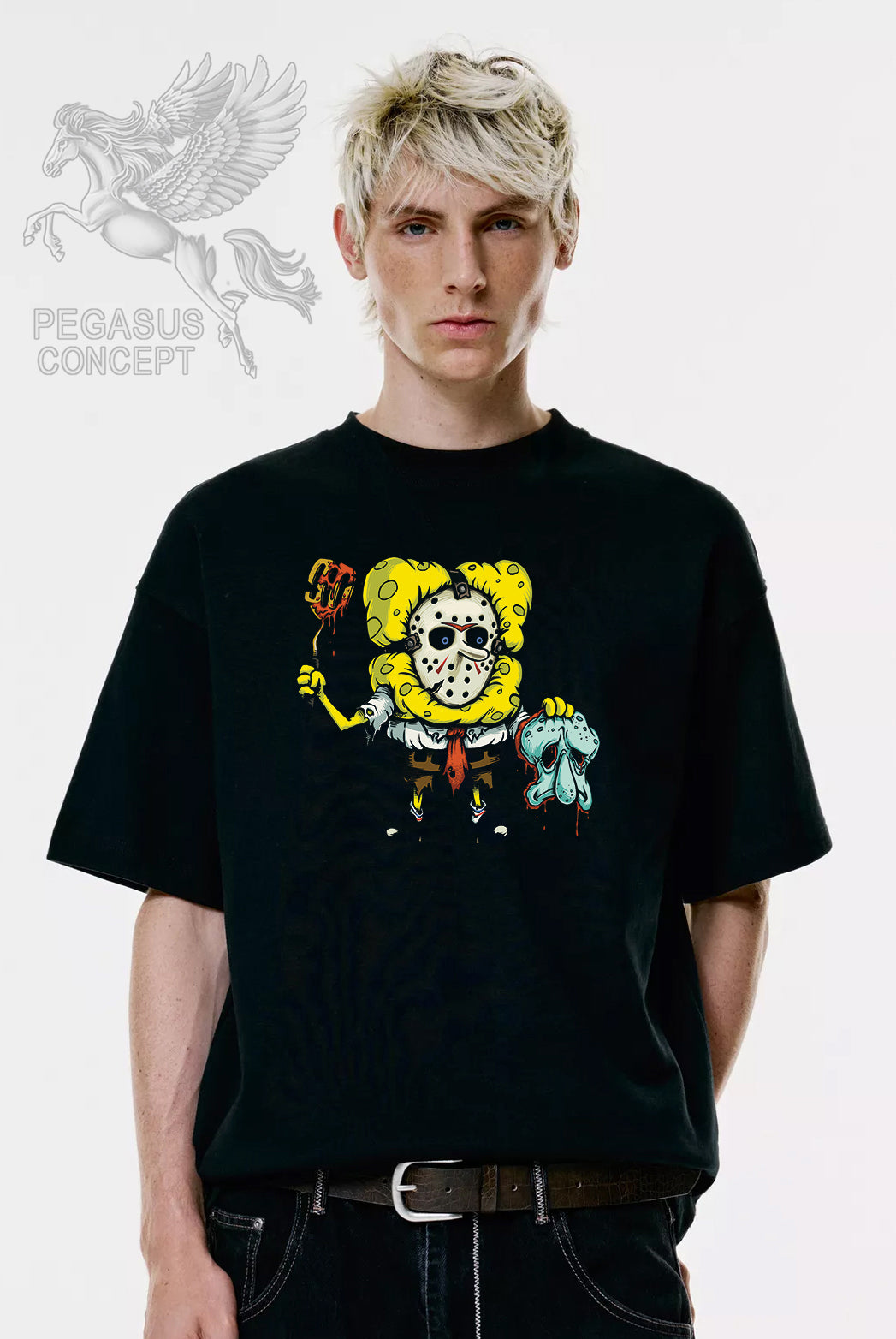 Μπλούζα μακό Premium ποιότητας σε χρώμα μαύρο με τύπωμα Spongbob Humor