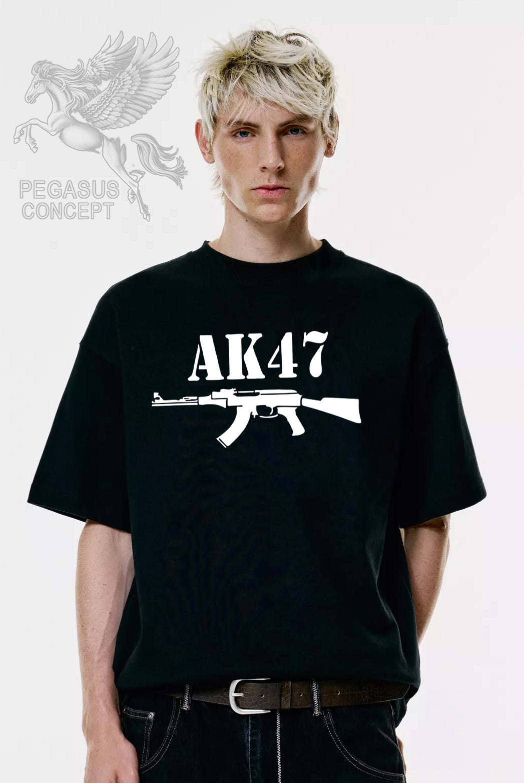 Μπλούζα μακό Premium ποιότητας σε χρώμα μαύρο με τύπωμα AK47
