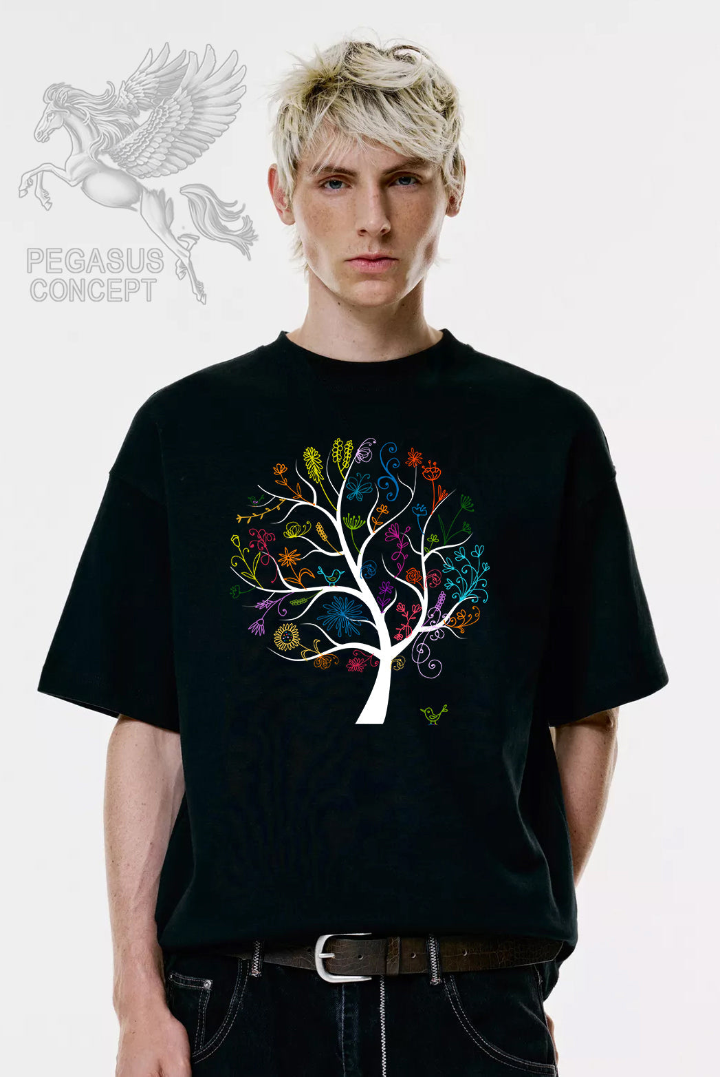 Μπλούζα μακό Premium ποιότητας σε χρώμα μαύρο με τύπωμα Art Tree