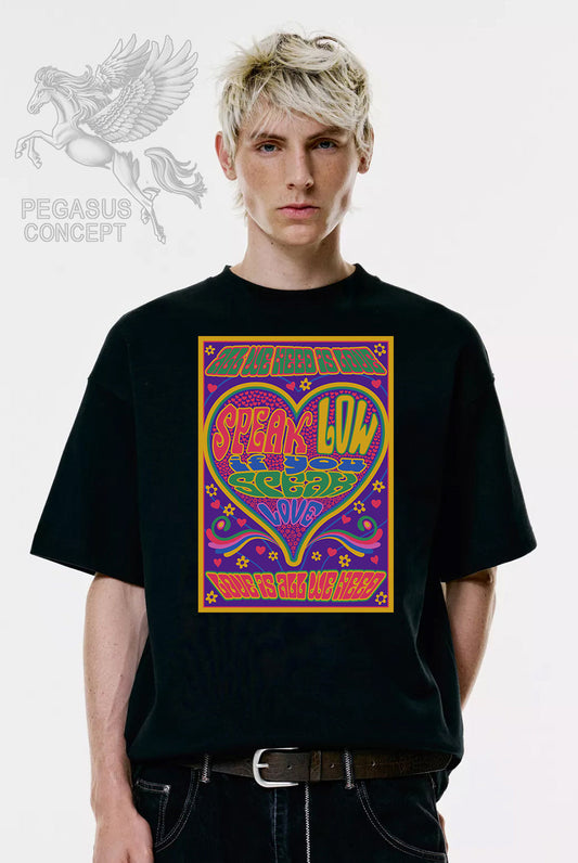 Μπλούζα μακό Premium ποιότητας σε χρώμα μαύρο με τύπωμα Art Love