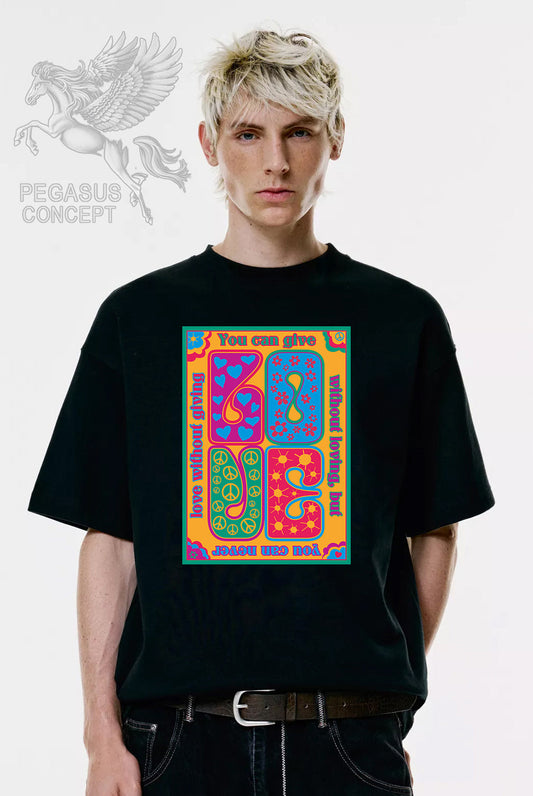 Μπλούζα μακό Premium ποιότητας σε χρώμα μαύρο με τύπωμα Art Love