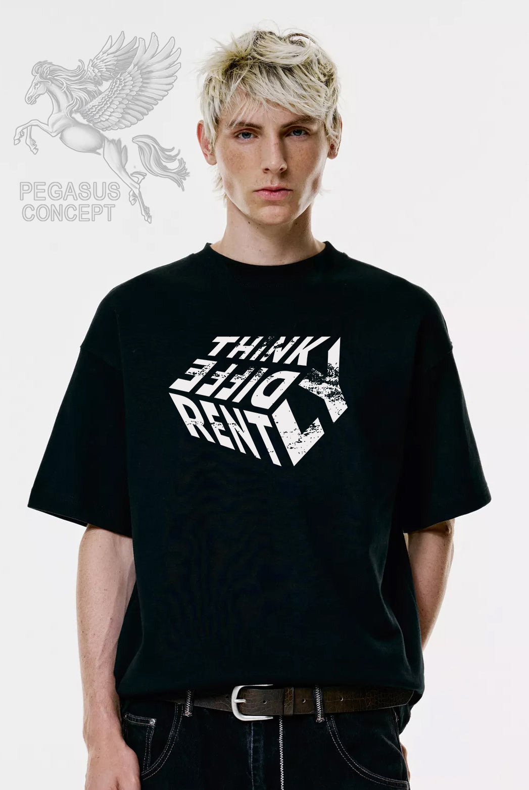 Μπλούζα μακό Premium ποιότητας σε χρώμα μαύρο με τύπωμα Think Differently