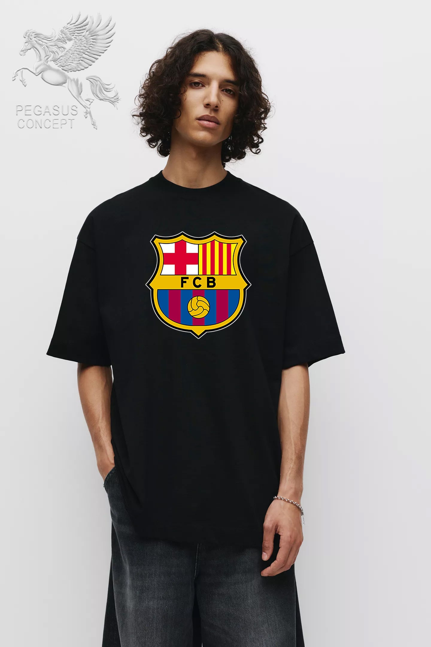 Μπλούζα μακό Premium ποιότητας σε χρώμα μαύρο με τύπωμα Barcelona