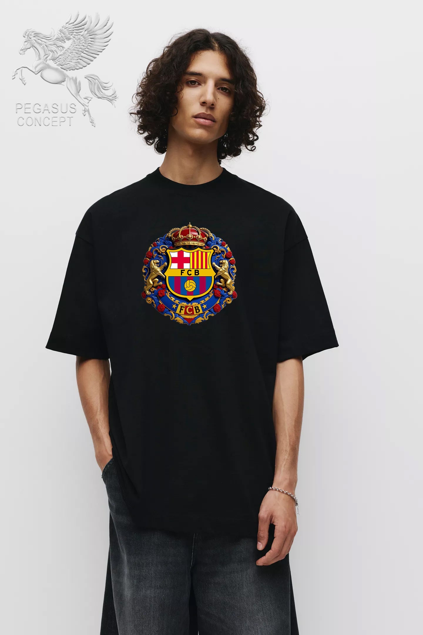 Μπλούζα μακό Premium ποιότητας σε χρώμα μαύρο με τύπωμα Barcelona
