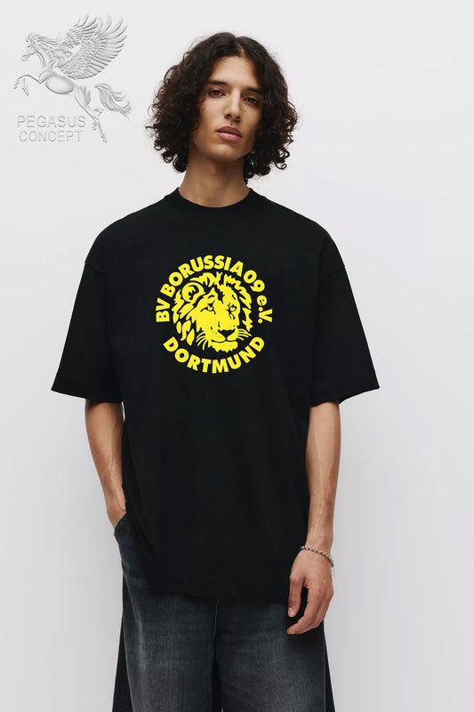 Μπλούζα μακό Premium ποιότητας σε χρώμα μαύρο με τύπωμα Borusia Dortmund
