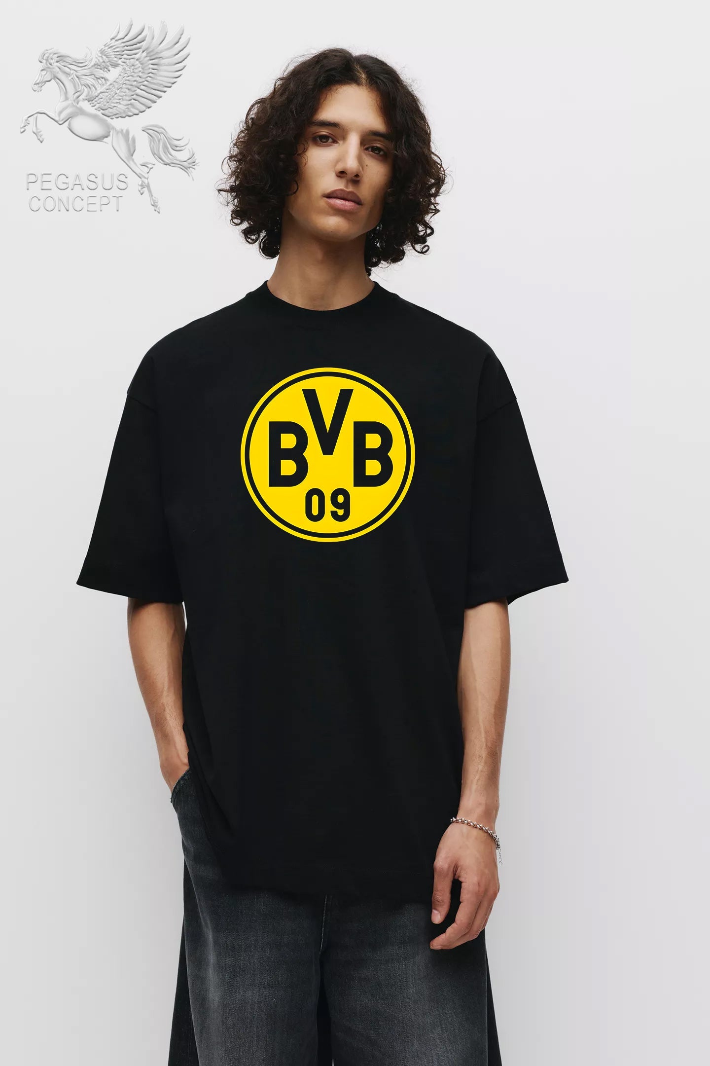 Μπλούζα μακό Premium ποιότητας σε χρώμα μαύρο με τύπωμα Borusia Dortmund