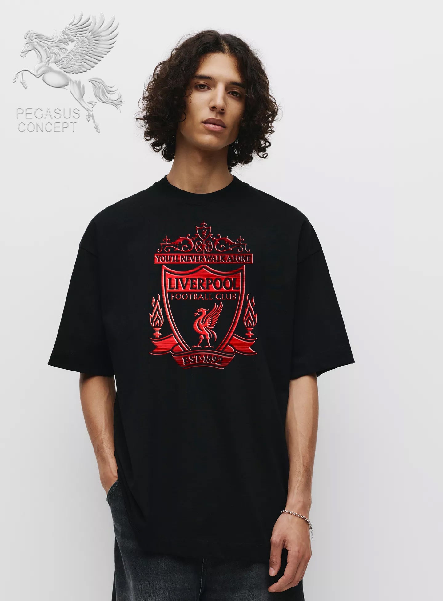 Μπλούζα μακό Premium ποιότητας σε χρώμα μαύρο με τύπωμα Liverpool