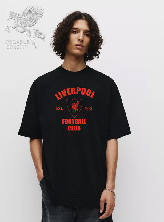 Μπλούζα μακό Premium ποιότητας σε χρώμα μαύρο με τύπωμα Liverpool