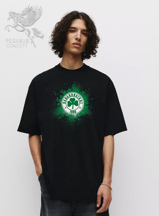 Μπλούζα μακό Premium ποιότητας σε χρώμα μαύρο με τύπωμα Παναθηναϊκός PAO