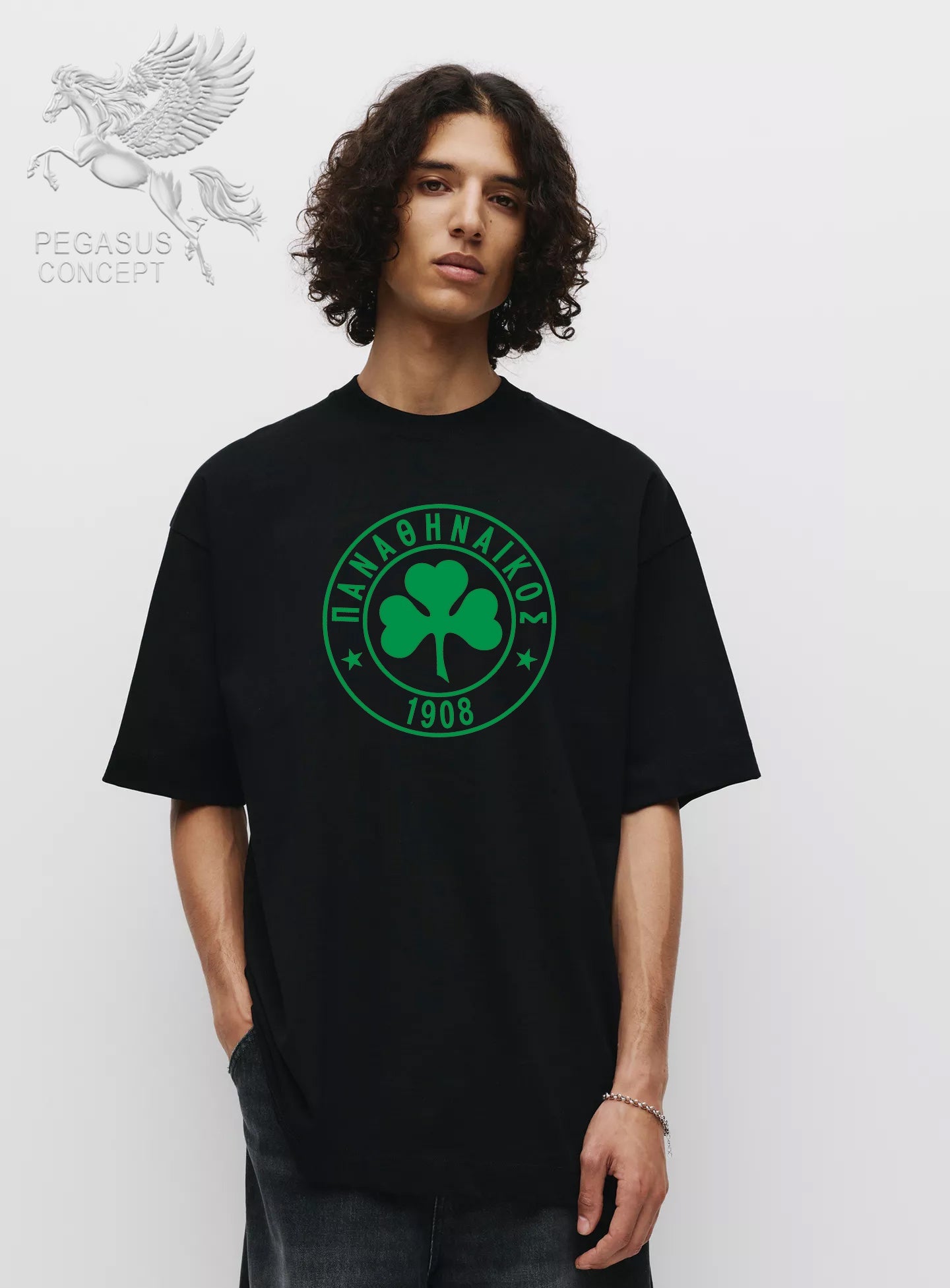 Μπλούζα μακό Premium ποιότητας σε χρώμα μαύρο με τύπωμα Παναθηναϊκός PAO