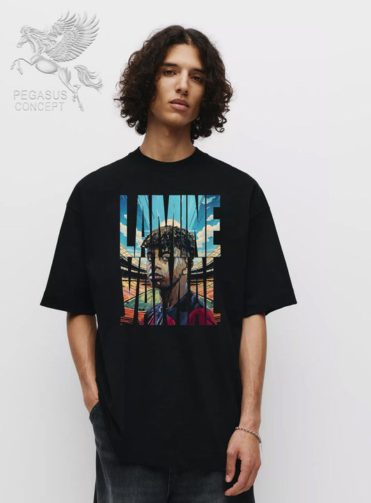 Μπλούζα μακό Premium ποιότητας σε χρώμα μαύρο με τύπωμα Lamine Yamal